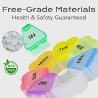 Pill Organizer Weekly - Cute Medicine Pill Organizer 7 Day, Large Daily Pill Box for Travel, SHIJOINYU Pill Dispenser Case 1 Time a Day for Medication/Supplement/Fish Oil (Rainbow)