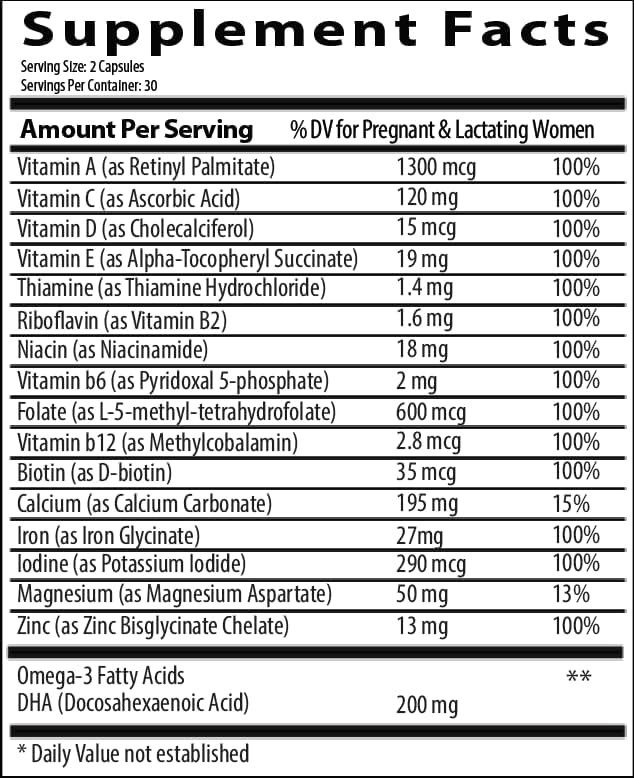 Research Labs Prenatal Vitamins for Women: 6X More Bioavailable Methylated Folate Folic Acid MTHF 5 | Supports Brain Development, Healthy Growth