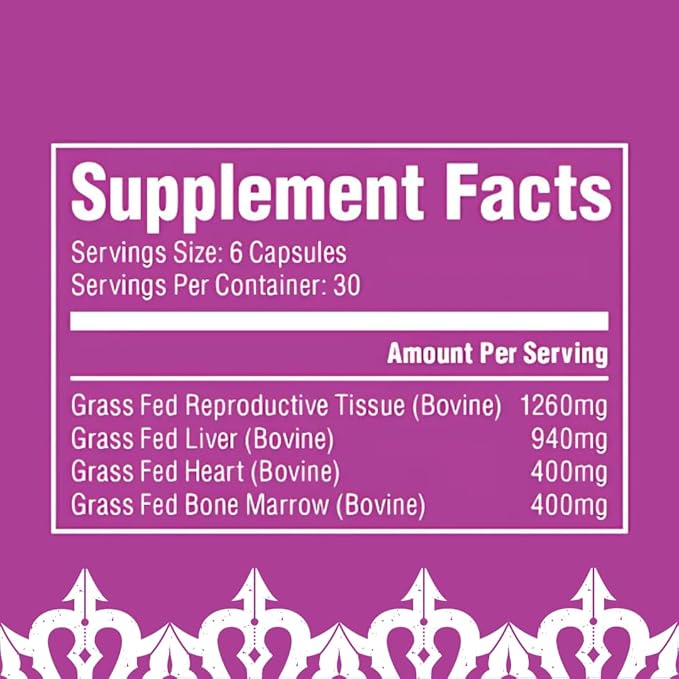The Fittest Queen Organ Supplement, Hormone & Energy Support, 180 Capsules