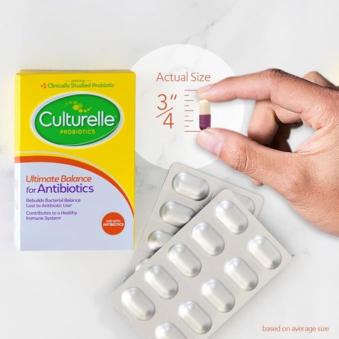 Culturelle Probiotics Ultimate Balance Probiotic with Antibiotics-Probiotic Capsules Help Restore Good Bacteria Lost During Antibiotic Use & Contribute to A Healthy Immune System,20Count(Pack of 2)