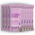 Extra Large Bath Wipes for Adults Bathing No Rinse - 80 Disposable Body Cleansing Wipes for Men, Women & Elderly - Great for Gym, Camping, Post Surgery - Shower Wipes - Lavender