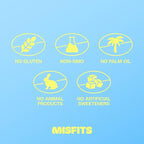 Misfits Vegan Protein Bars - Sweet & Salty Caramel Popcorn | Nutrition Bars - 15g Protein, 1g Sugar, Plant-based, Low Carb, Non-GMO, Gluten Free Snacks | Pack of 12