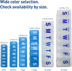 EZY DOSE Weekly (7-Day) Daily Pill Case, Medicine Planner, Vitamin Organizer, Supplement Container, Convenient and Easy to Use, Large Compartments, Travel Friendly, Color May Vary, BPA Free
