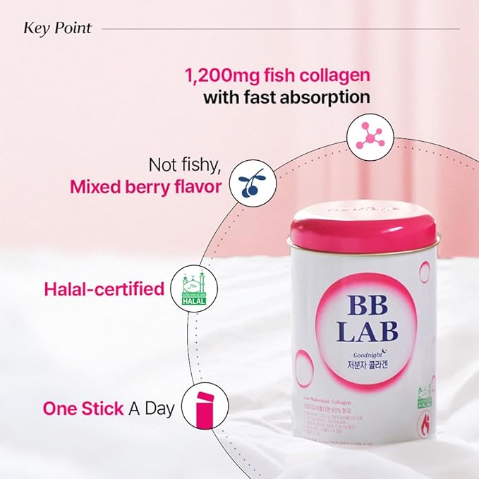 BB LAB Gift Set, Low Molecular Korean Collagen Powder Stick Supplement, Korean Marine Collagen, Fish Collagen Peptides, Vitamin C, Glycine, Fast Absorption