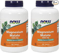 NOW Magnesium Malate 1000mg, 180 Tablets (Pack of 2)