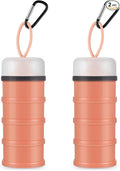 Baderke 2 Pcs Protein Powder Container with Funnels Stand, 4 Stackable Leakproof Protein Powder Dispenser, Portable Keychain Powder Container for Workout, Fitness, Travel
