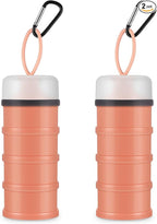 Baderke 2 Pcs Protein Powder Container with Funnels Stand, 4 Stackable Leakproof Protein Powder Dispenser, Portable Keychain Powder Container for Workout, Fitness, Travel