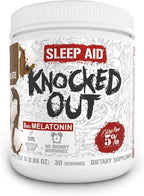 5% Nutrition Rich Piana Knocked Out Natural Sleep Aid | Post-Workout Recovery & Deep Sleep Supplement | GABA, Melatonin, Chamomile, Tyrosine, 5-HTP, & More | 8.4 oz, 30 Servings (Hot Chocolate)
