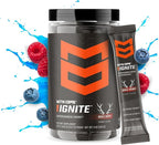 MTN OPS Ignite Sugar Free Energy Drink Powder Trail Packs with 200mg Caffeine, Travel Pre Workout Packets for to-Go Energy, Nootropic Blend, L Arginine & L Citrulline, 20 Servings, Bugle Berry