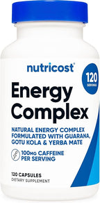 Nutricost Natural Energy Pills Complex 120 Capsules, 100mg Caffeine - Gluten Free - Non-GMO