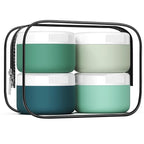 kuangre Travel Containers for Toiletries, Silicone Cream Jars BPA-Free, Leak-proof 2oz Travel Size Containers, Portable Size Silicone Jars with Lid for Cosmetic Face Hand Body Cream (4 Pack)