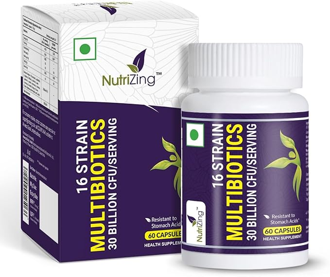 NutriZing Vegan Probiotics for Digestive Health - 30 Billion CFU & 16 strains - Bifidobacterium & Lactobacillus Probiotics for Men & Women - Delayed Release Probiotic Gut Health Supplement