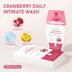 Cranberry Feminine Wash For Intimate Area Hygiene,pH Balance and Vitamin E for Vaginal wash,Non-Irritating,6.76 Fl Oz