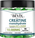 Creatine Gummies, Potent creatine monohydrate Gummies,for Energy Boost, Increase Strength and Build Muscle,withL-Taurine, B12 Gluten-Free, Sugar Free,90Count