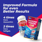 AFC Japan Diamond Vision PRO – Improved, Up-Sized Formula - Lutein & Zeaxanthin 4X with Eye Vitamins – Visual Health Supplement for Adults, Screen Exposure, Night Use, 60 Softgels