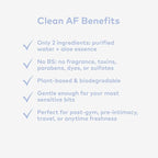 Awkward Essentials Clean AF Wipes for Personal Hygiene with Aloe & Water - Gentle, Two-Ingredient, pH-Friendly Cleansing Wipes for Body, Post-Workout & Intimate Use