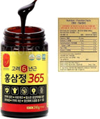 1 Set Box - 365 Korean Red Ginseng 6 Years Old Extract - Cao Hong Sam 6 Tuoi 365-240g per Bottle with 4 Bottles per Set Box - Made in Korea