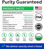 Glucosamine Chondroitin Dog Hip & Joint Supplement - Joint Pain Relief - Hip & Joint Chews for Dogs - Joint Support Large Breed - Senior Doggie Vitamin Pills Joint Health - (240 Treats - Chicken)