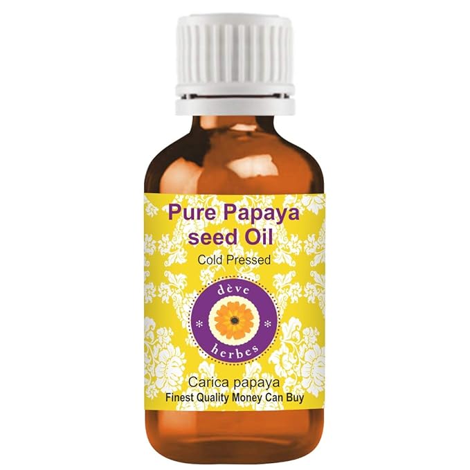 Deve Herbes Pure Papaya Seed Oil (Carica Papaya) Cold Pressed 30ml (1 oz)