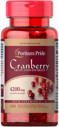 Puritan's Pride Cranberry Fruit Concentrate with Vitamin C & E 4200 mg Softgels, 100 Count