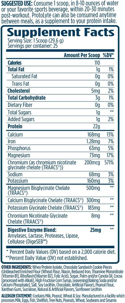 VMI Sports | ProtoLyte Whey Isolate Protein Powder | Low Calorie Whey for Weight Loss and Muscle Gain | Digestive Enzymes | Non-GMO (1.6 lb, Peanut Butter Cookies and Cream)