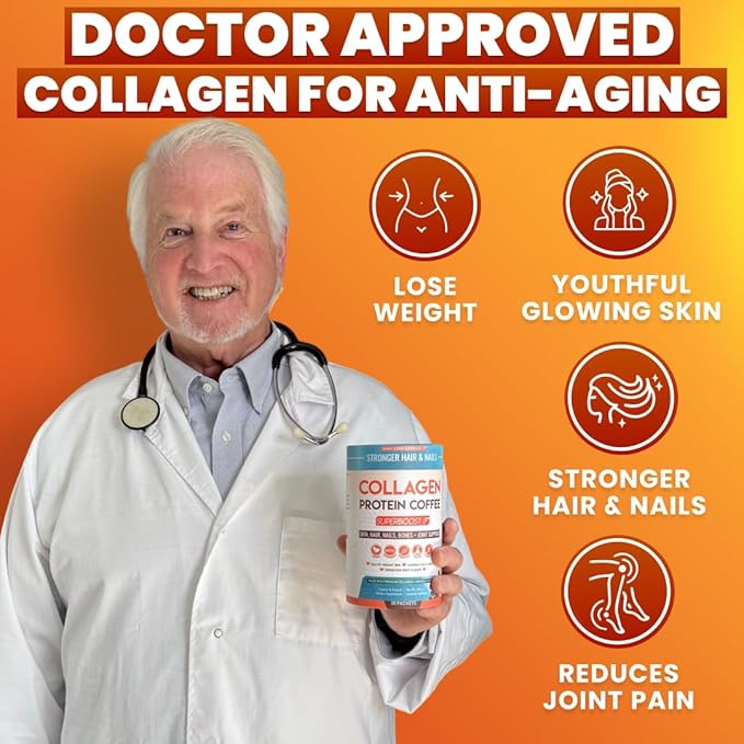 Collagen Peptides Coffee Powder for Weight Loss – Supports Digestion, Bloating, Energy & Focus, Fat Burning, Joint, Skin, Hair & Nails – High-Protein for Women & Men (30 Servings)