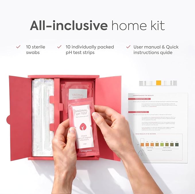 Vaginal pH Test Kit - Yeast Infection Test & BV Test Strips for Women - Clinical Grade, Accurate and Quick Results in 30 Seconds - 10 Self Tests