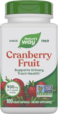 Nature's Way Cranberry Fruit, Cranberry Supplements, Supports Urinary Tract Health*, 930 mg per 2-Capsule Serving, 100 Capsules (Packaging May Vary)