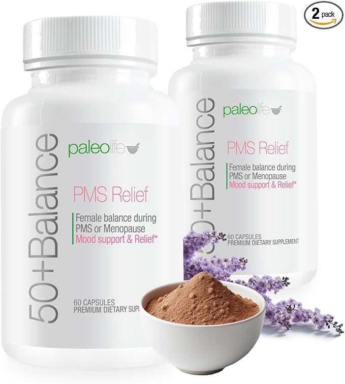 50+ Balance Premium Supplement, PMS Relief. Female Balance During PMS or Menopause. Mood Support & Relief. 60 Capsules (2-Pack)