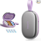 Travel Pill Organizer, Adjustable 3-6 Compartments Portable Pill Box, Small Metal Case, Daily Medicine Container, Moisture Proof Storage Dispenser Holder Vitamin Supplement for Pocket Purse