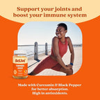 BeLive Turmeric and Ginger Gummies - 500mg - Joint and Mobility Support Supplement - Curcumin with Black Pepper for Enhanced Absorption - Tropical Flavor - 2 Pack, 120 Count