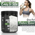 Multi Collagen Peptides Powder Unflavored - 5 Types Multi Collagen Complex (I, II, III, V, X) - Grass Fed Hydrolyzed Powder Collagen for Hair, Skin, Nails, Joints & Gut Health - 30 Servings