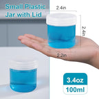 Wide Mouth Travel Containers, PP Clear Leak Proof Travel Plastic Jars with Lids for Creams Lotion Cosmetic, Jewelry Beads, Sample, Small Items Storage (4 Pcs 3.4 oz，4 Pcs 8 oz)