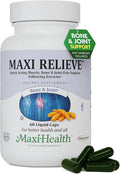Maxi Health Relieve Joint Support Supplement with Turmeric and Boswellia Serrata, Quick-Acting Support After Exercise, Vegetarian Non-GMO Bone & Joint Health Supplement for Men & Women, 60 Capsules