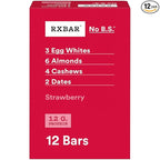 RXBAR Protein Bars, 12g Protein, Gluten Free Snacks, Strawberry, 22oz Box (12 Bars)