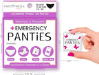 Emergency Panties 4in1 Kit = Seamless Underwear, Fresh Wipe & Liner Accidents Travel On-The-Go Toiletry Kit Plus Size fit 1X-3X Black Bikini