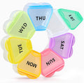 Pill Organizer Weekly - Cute Medicine Pill Organizer 7 Day, Large Daily Pill Box for Travel, SHIJOINYU Pill Dispenser Case 1 Time a Day for Medication/Supplement/Fish Oil (Rainbow)
