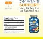 Nature's Life Evening Primrose Oil 1300 mg | PMS and Menopause Balance Support for Women | Skin Health | 60ct