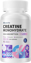 Allcoovita Creatine Monohydrate Capsules -3 Creatine Capsules per Serving, 2500mg, Gluten Free, 90 Capsules