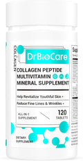DrBioCare Collagen Peptides for Women, Beauty Vitamin & Mineral Supplement,Contains Vitamin D3, Probiotics for Women & Collagen Peptides,Vitamin E,Vitamin B Complex - Made in USA - 120 Tablets