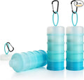 Accmor 3 Pcs Protein Powder Container to Go with Funnels Stand, 4 Compartments Stackable Protein Powder Dispenser for Workout, Fitness, Travel