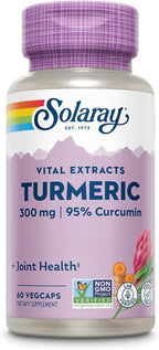 SOLARAY Turmeric Supplement 300 mg - Turmeric Root Extract with 95% Curcumin - Joint Support Supplement for Joint Health and Comfort - Non-GMO, Vegan, Gluten Free, 60-Day Guarantee, 60 Servings