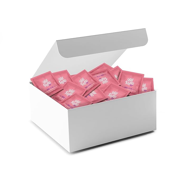 Stall Mates Wipes Feminine Fresh - Flushable | Individually Wrapped Cleansing Travel Friendly PH balanced Unscented with Sunflower, Rosemary and Aloe (90 on-the-go singles) BULK PACK