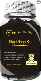 Eilin YHT Sativa Black Seed Oil Gummies 1000MG Immune System Joints Digestion Hair Skin Support Supplement 60 Counts