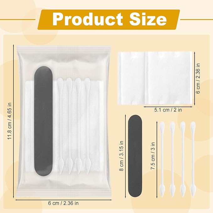 Hotel Vanity Kit Individually Wrapped Bulk Travel Cleaning Kit for Hotels Disposable Travel Size Hotel Hospitality Supplies Hygiene Kits for Homeless in Bulk Square Cotton (100)
