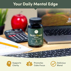 Lion’s Mane Mushroom Gummies 10:1 Extract with L-Theanine 200mg - Nootropic Cognitive Support for Focus, Memory & Calm Energy - Vegan, Non-GMO, Gluten-Free - Pomegranate Raspberry Flavor - 60 Count