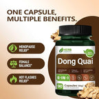 HERBENENERGYflow Dong Quai Capsules, 90 Count. Women Health Supplement for Menopause Relief | Female Balance & Hot Flashes Relief. | Non-GMO, Vegetarian Capsules w/Black Cohosh Red Clover.