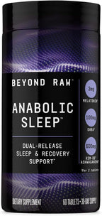 BEYOND RAW Anabolic Sleep, Duel-Release Stress, Sleep, & Recovery Support, 60 Count