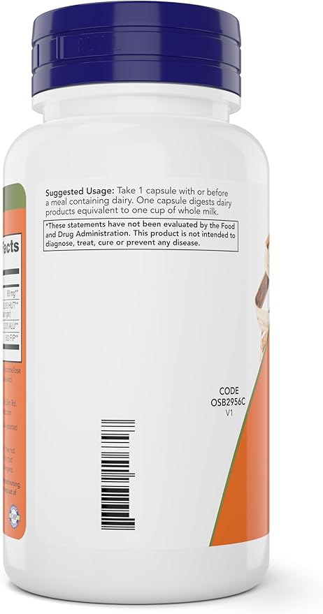 Now Dairy Digest Complete, 180 Veg Capsules, Lactose Digestion Support*, Dairy Tolerance Enzymes*