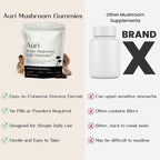 Auri Nutrition Super Mushroom Daily Gummies – All-in-One Functional Gummy with 12 Mushroom Blend Including Lion’s Mane, Reishi, Chaga & Cordyceps – 60 Gummies